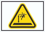 thumbnail of Schild Warnung tiefes Wasser Symbol A5 Rückseite selbstklebend