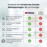 thumbnail of PROREGAL Weitspannregal mit Stahlpaneelen Z1 | HxBxT 198,1x245x62cm | 4 Ebenen | Fachlast 349kg | Blau/Orange/Verzinkt