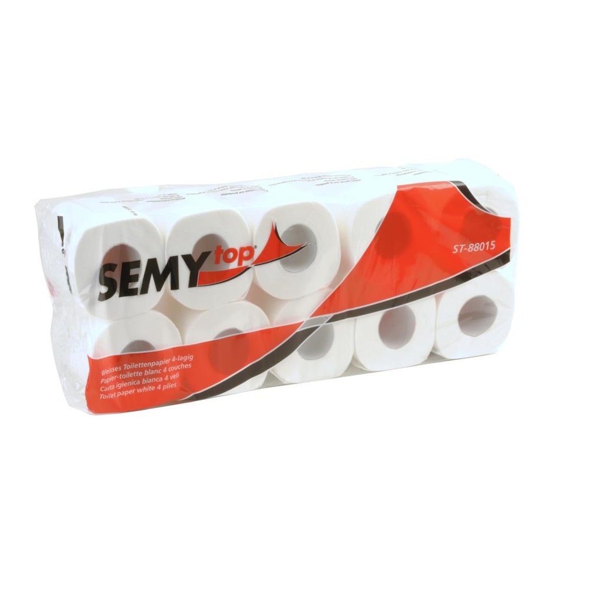 Toilettenpapier SEMYtop - 4 - lagig - Zellstoff - hochweiß - 80 Rollen