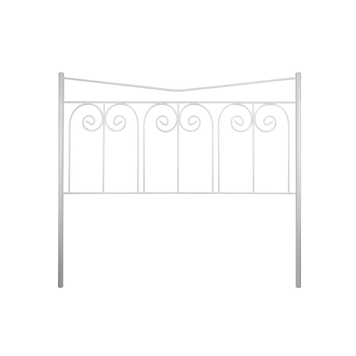 Cabecero de forja Fuente, color Blanco Cabezal para cama de 90 cm, Cama 95 cm x 125 cm