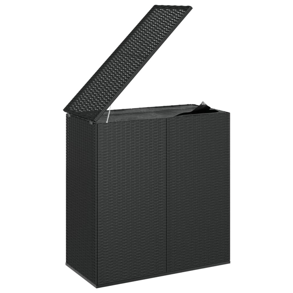 Helloshop26 - Gartenkissenbox Aufbewahrungsbox Polyrattan 100 x 49 x 103,5 cm schwarz
