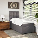 thumbnail of vidaXL Boxspringbett mit Matratze Grau 80x200 cm Kunstleder