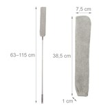 thumbnail of Relaxdays flacher Staubwedel, Lücken putzen, Teleskopstange bis 115 cm, 3 waschbare Bezüge, Spaltstaubreiniger, grau