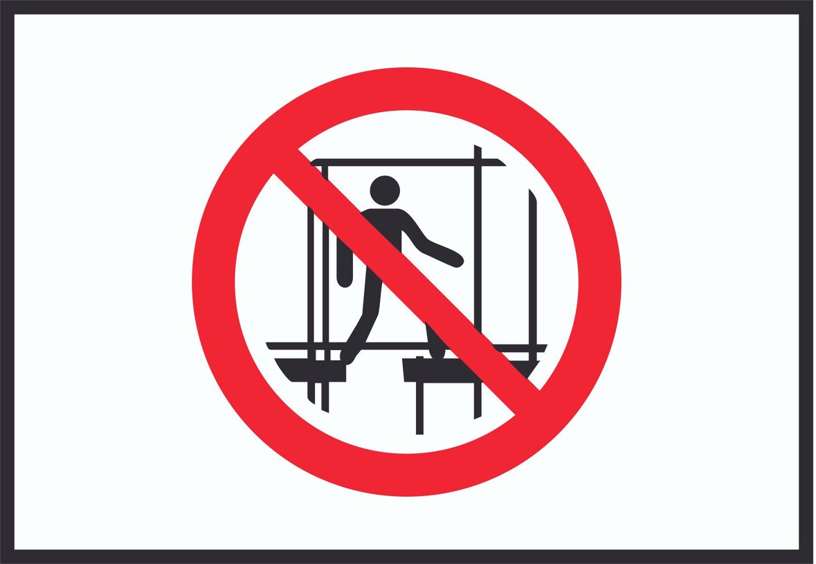 Benutzen des unvollständigen Gerüstes verboten Symbol Schild A1 (594x841mm)