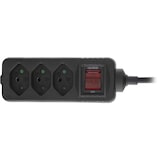 thumbnail of InLine® Steckdosenleiste SCHWEIZ, 3-fach, mit Schalter, 1,5m, schwarz