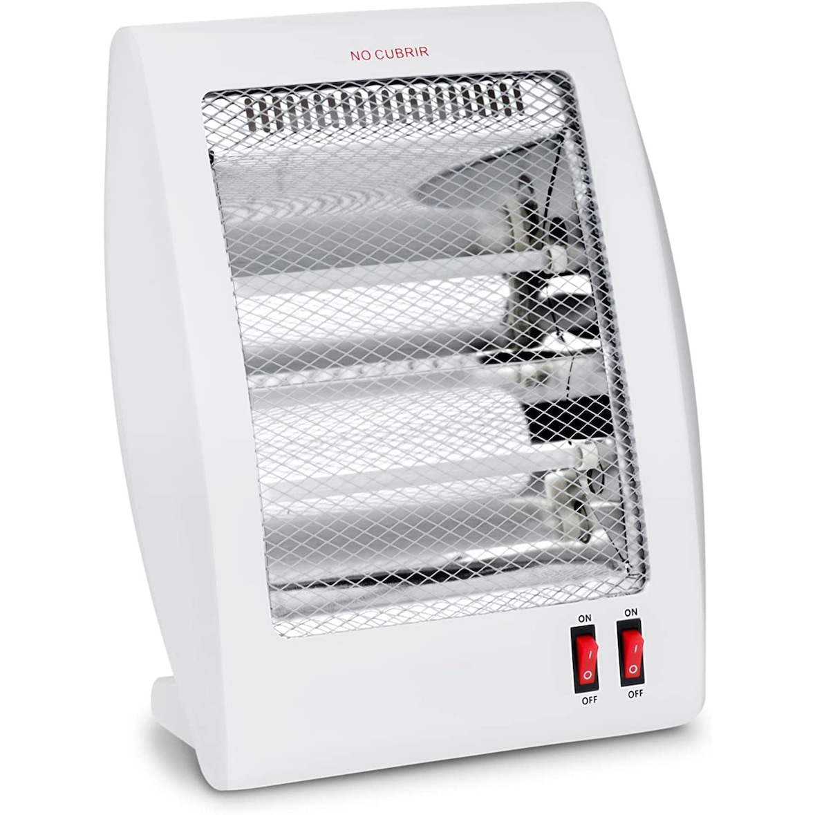 Estufa Eléctrica De Cuarzo Bajo Consumo con 2 Tubos, 800w con 2 Niveles De Potencia 400 W /800 W, Interruptor Antivuelco