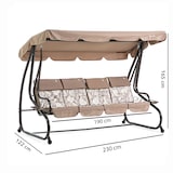 thumbnail of Balancelle 4 places MIZAR XL inclinable et transformable en lit, structure en métal, toit réglable en polyester imperméable (Bronze Tropicana)