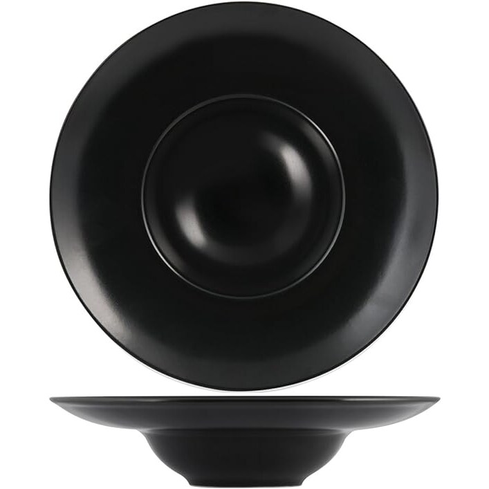 H&H Piatto Pasta in Stoneware Colore Nero 28cm