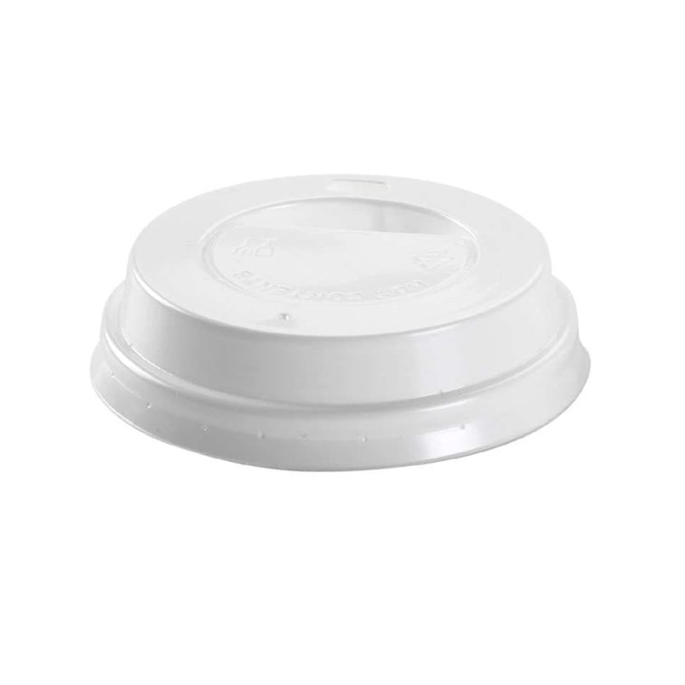 MONOUSO - Tapa Travel con Agujero PS para Vaso Cartón Blanca Ø7,0cm (100 Uds)