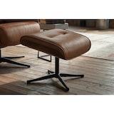 thumbnail of KAWOLA Relaxsessel FERREIRA Drehsessel Leder braun mit Hocker