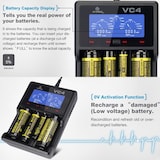 thumbnail of VC4 4-Kanal Li-Ion und NiMH LCD Schnellladegerät mit Einzelkanalsterung für 18650, AA, AAA, C und D