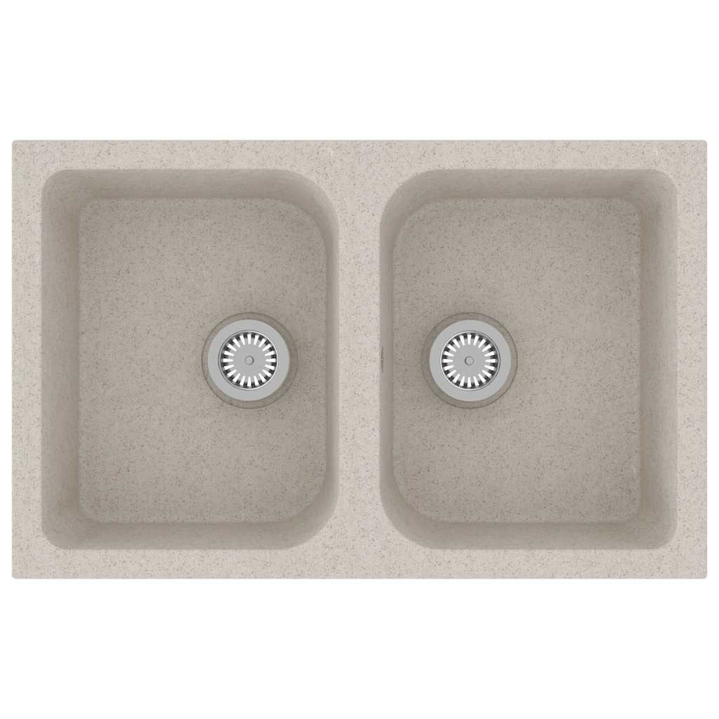 vidaXL Keukenwasbak Beige 76 x 48 x 30 cm Graniet