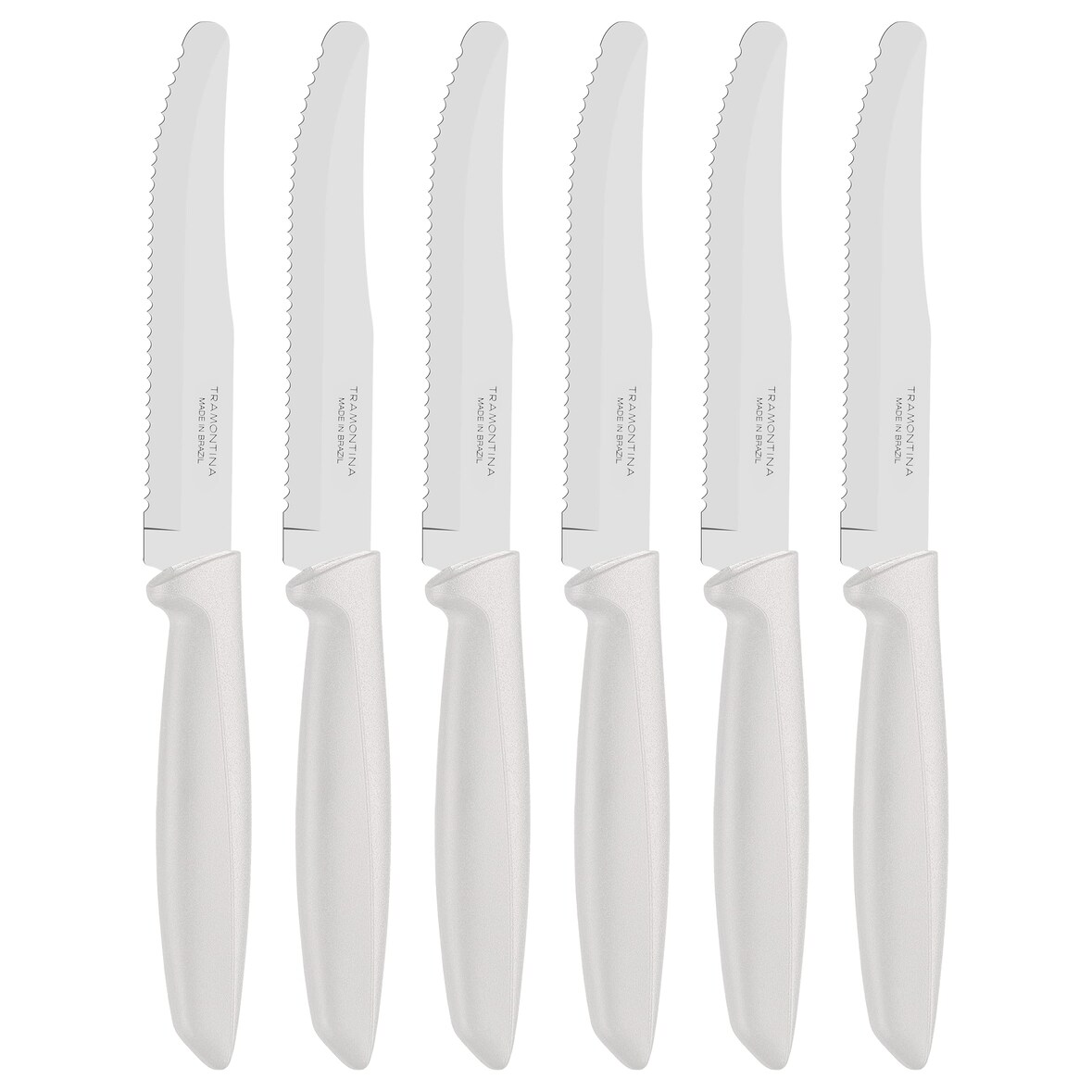 Plenus Set 6 Coltelli Tavola Avorio con Seghettatura