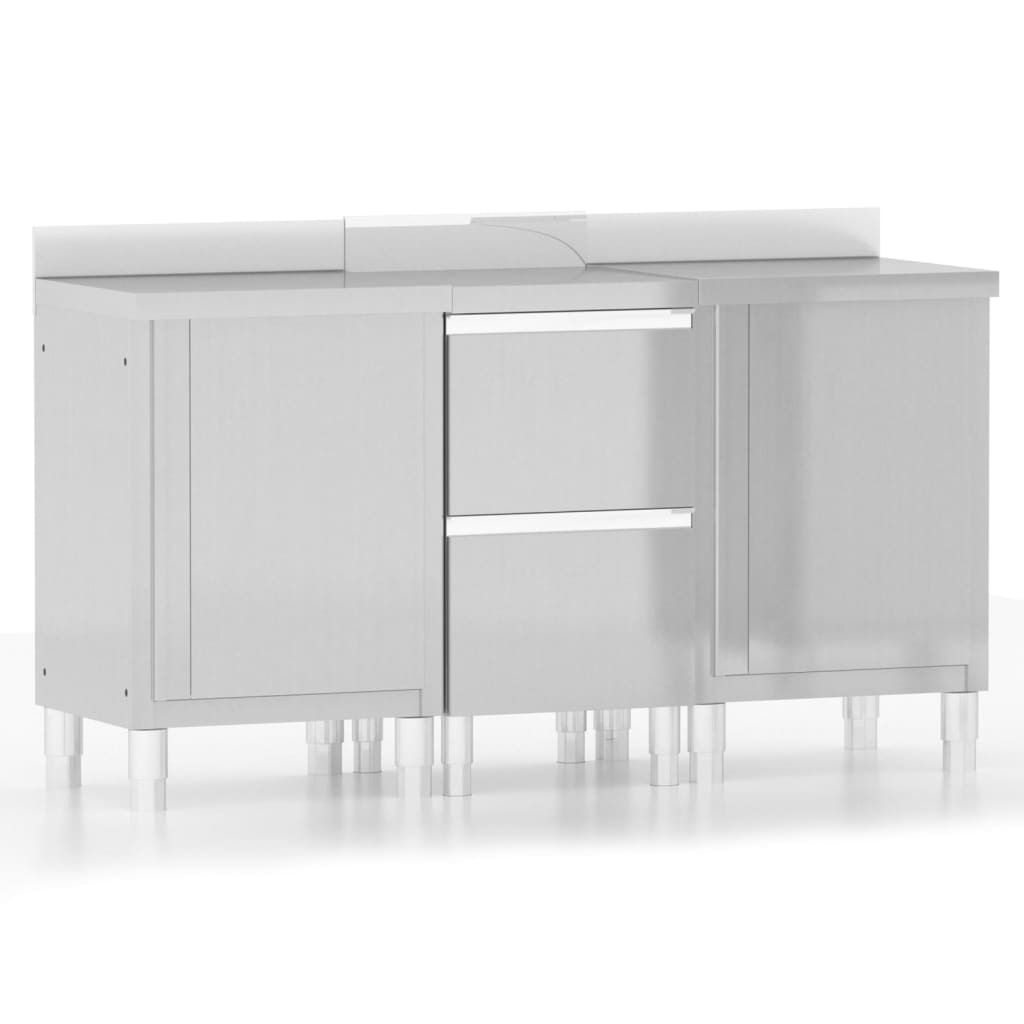 Armarios de cocina comercial 3 unidades acero inoxidable