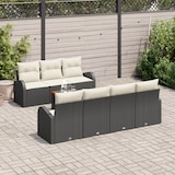 thumbnail of vidaXL 8-teiliges Garten-Sofa-Set mit Kissen Schwarz Poly Rattan Akazie