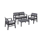 thumbnail of Dmora Set salotto da esterno Massa, Set da giardino con 2 poltrone, 1 divano ed 1 tavolino, 100% Made in Italy, Antracite