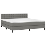 thumbnail of vidaXL Boxspringbett mit Matratze & LED Dunkelgrau 160x200 cm Stoff