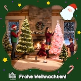 thumbnail of HOMCOM Árvore de Natal com Luzes LED 90 cm Árvore de Natal Artificial Nevado com 133 Ramos 14 Pinhas e Suporte de Metal Verde