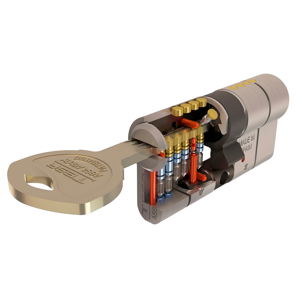 TESA - Cilindro Tesa Segurança T70 30x40 Latão Longa Leva Longa