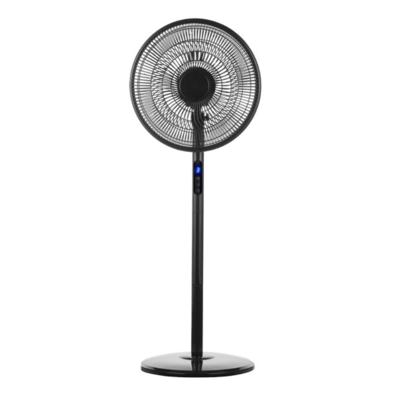 IluminaShop Ventilador de Pie Negro 45W Metal / Policarbonato Motor AC     incluido