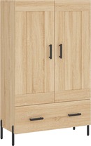 vidaXL Hoge kast 45x42,5x185 cm bewerkt hout wit, hoog dressoir, hoge keukenkast, hoge woonkamer kast, hoge kast woonkamer, dressoir hoog, kast hoge