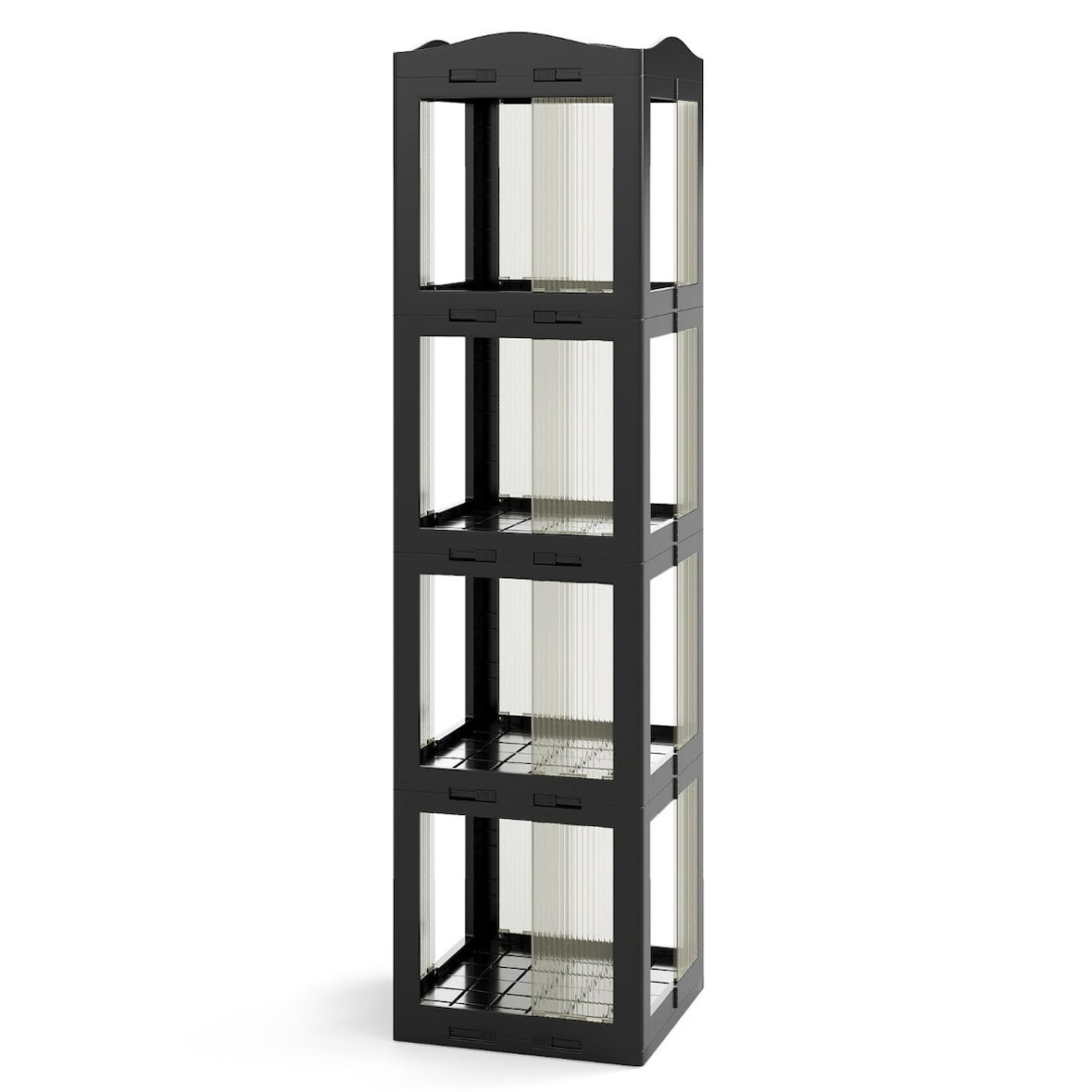 Helloshop26 - Estante giratória 360° 36,5 x 36 x 108 cm fácil acesso design moderno PP preto 20_0015906