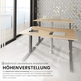 thumbnail of bümö elektrisch höhenverstellbarer Schreibtisch 180x80 cm in graphit, Gestell silber mit Memory-Steuerung, elektrischer Bürotisch höhenverstellbar