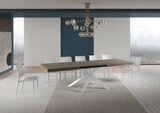 thumbnail of Volantis taubengrauer ausziehbarer Tisch 200/304x90 cm mit weißen Beinen