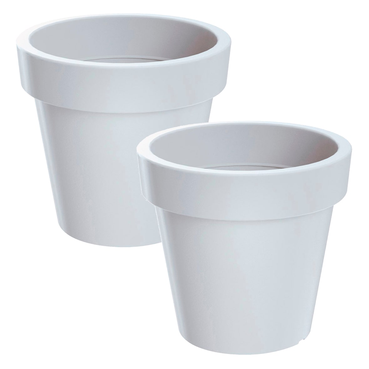 WellHome - Set 2 Pflanztöpfe 1,75L LOFLY Ø15,8 cm/Stück Farbe Weiß