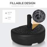 thumbnail of Outsunny Base de Pared para Sombrilla Soporte Semicircular de Parasol Rellenable de Arena 21 kg o Agua 18 kg para Patio 50x31x18 cm Negro