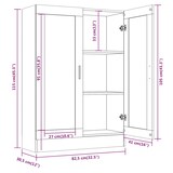 thumbnail of vidaXL Vitrinenschrank Braun Eiche-Optik 82,5x30,5x115cm Holzwerkstoff