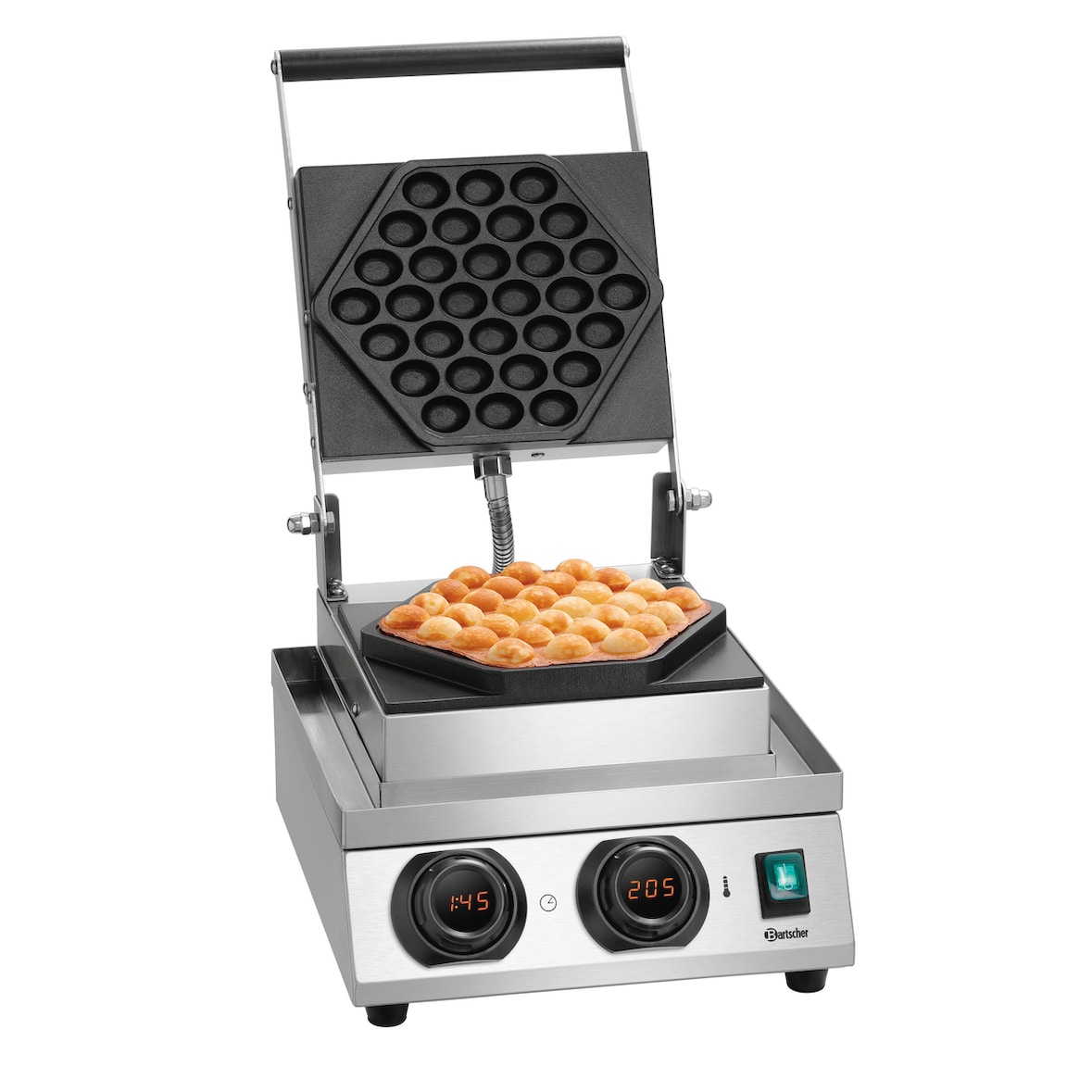 Roestvrijstalen wafelijzer met één luchtbel (B)207 x (D)176 mm, 1500 W, 220 V - MONO