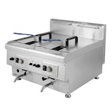 thumbnail of Romux® Friteuse À Gaz Butane Professionnelle 14+14 Litres Double de Table avec Minisit | Friteuse en Acier Inox avec Robinet de Vidange 12000 W