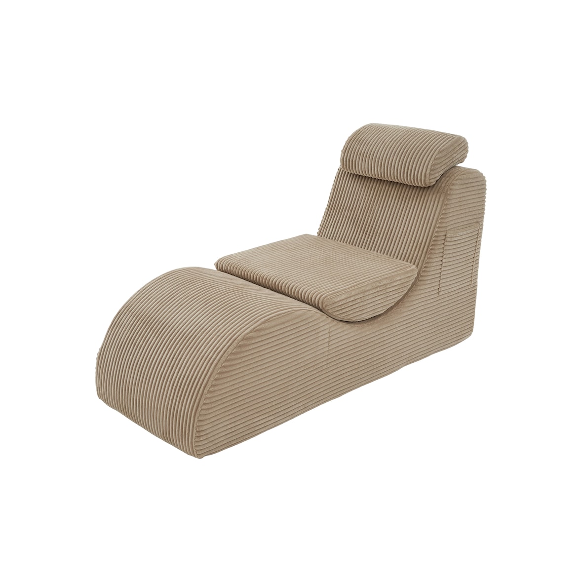 Merax Relaxsessel ergonomisch, Einzelsofa mit abnehmbarer Sitzauflage und Seitentasche, Khaki