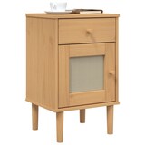 thumbnail of vidaXL Nachttisch SENJA Rattan-Look Braun 40x35x65cm Massivholz Kiefer