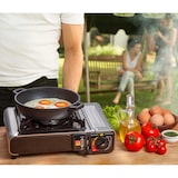 thumbnail of Réchaud à gaz portable NOMADE Inox 2200W Allumage piezo Double système de sécurité + Mallette de transport KEMPER