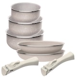 thumbnail of San Ignacio - Juego de Sartenes Ø24/28cm con Cacerolas Ø16/18/20cm aluminio prensado antiadherente ILAG, mango extraíble, inducción, sin PFOA