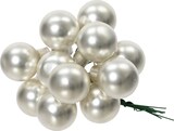 thumbnail of 12 Weihnachtskugeln am Draht Glas 2cm mini Spiegelbeeren zum Basteln silber matt