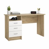 thumbnail of WellHome - Secretária com 3 Gavetas em cor Carvalho e Branco 121 x 49 x 73 cm - Segre Oak