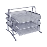 thumbnail of Bandeja Sobremesa Metalica Q-Connect Kf00822 Rejilla Plata 3 Bandejas Movibles 350X278X275 Mm