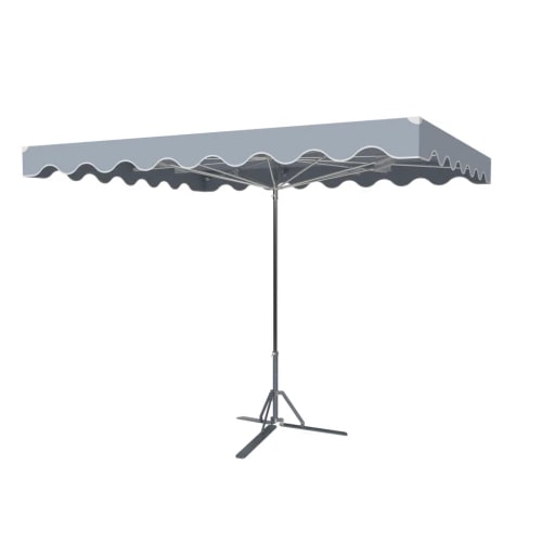 Parasol forain 300X250 avec système télescopique gris.
