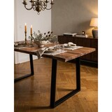 thumbnail of Esszimmertisch Massivholz mit Baumkante Industrial | 120x60 cm | Goldbraun-Schwarz | Metallfüße | Tarn Kollektion | Kadima Design