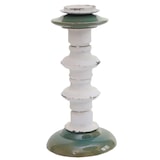 thumbnail of Set de 2 portavelas HWC-N36, portavelas pilar vela, metal cerámica vintage de aspecto desgastado altura 25cm