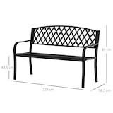 thumbnail of Banco de Jardín 2 Plazas con Respaldo Decorativo y Reposabrazos para Terraza Balcón Patio Exterior Carga 240 kg Hierro Fundido y Acero 128x58,5x89 cm