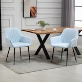 thumbnail of HOMCOM Juego de 2 Sillas de Comedor Tapizadas en Lino con Respaldo y Reposabrazos Azul