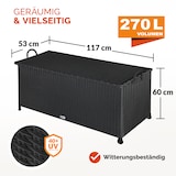 thumbnail of Casaria Auflagenbox Poly Rattan Rollbar Garten Box Schwarz