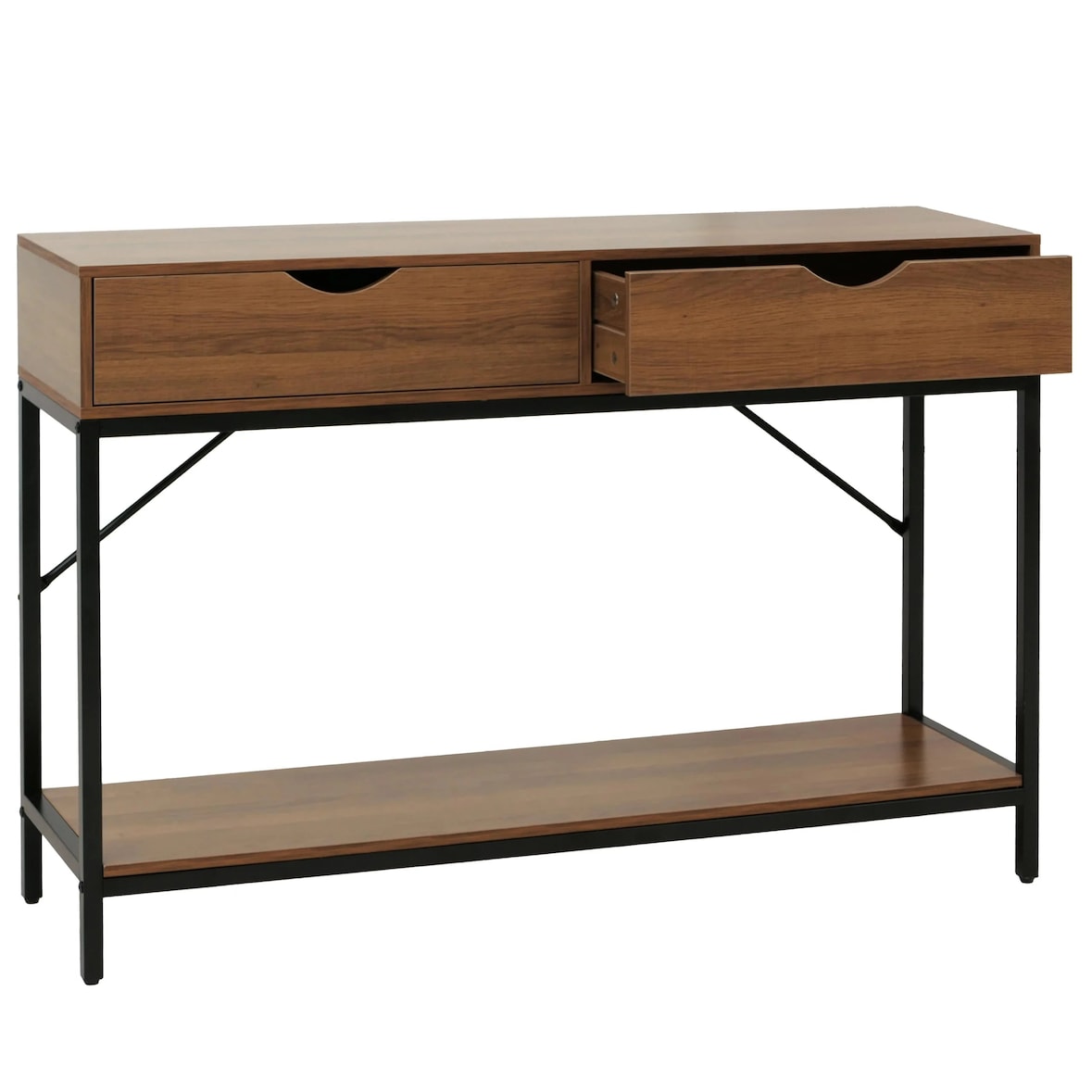 Décoshop26 - Moderner Konsolentisch mit 2 Schubladen und praktischem Stauraum 76 x 109 x 30 cm braunes MDF 04_0009105