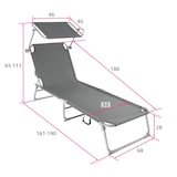 thumbnail of tectake 2 Ligbedden 4 standen - grijs - 403787