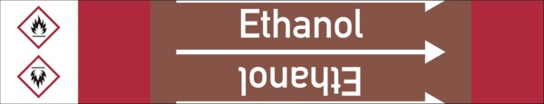 Rohrleitungskennzeichen Ethanol - 33000x105 mm Folie selbstklebend