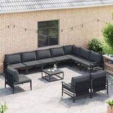 thumbnail of vidaXL Gartensofa-set mit Kissen 10 pcs Schwarz Stahl